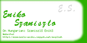 eniko szaniszlo business card