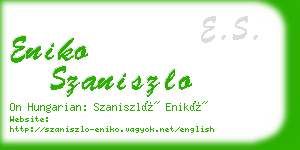 eniko szaniszlo business card